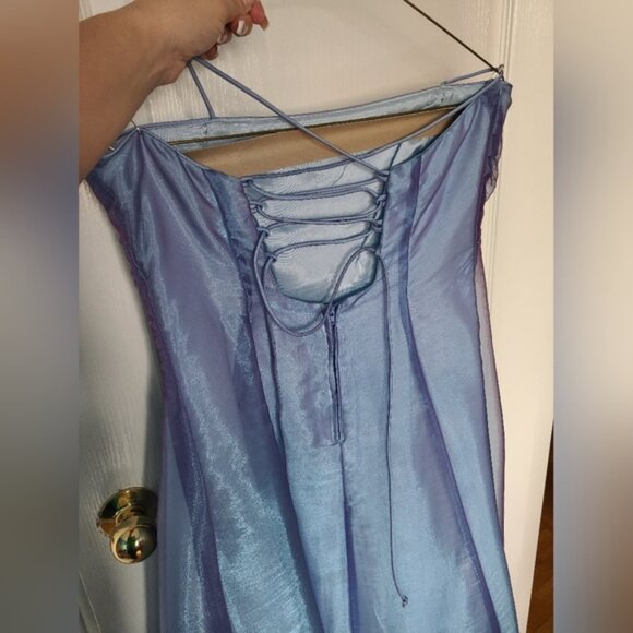 Youth Fancy Formal Dress Iridescent Blue Purple Fairy Mermaids Size Medium - Picture 7 of 11